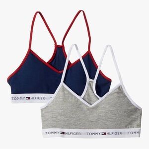 Tommy Hilfiger Kids Girl's 2-Pack Bold Flag Solid Crop Bra